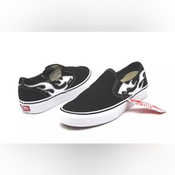 VANS CLASSIC SLIP-ON FLAME BLACK/WHITE  VN0A33TBK681 MENS SKATEBOARDING SIZE 10 - Picture 5 of 10